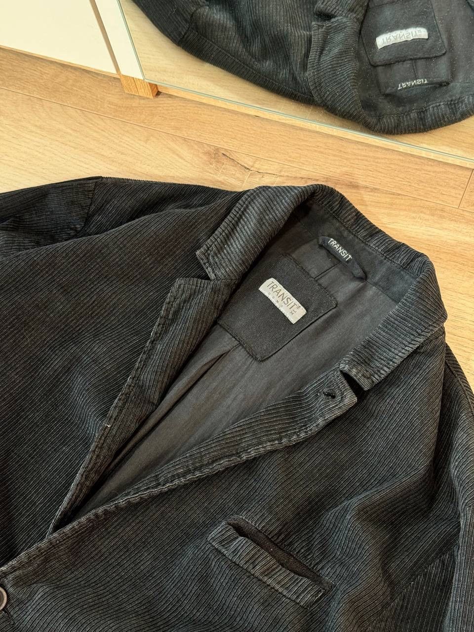 Transit Uomo Transit Uomo Men’s XL Black Corduroy Blazer Avant Garde Size 44L - 3 Thumbnail