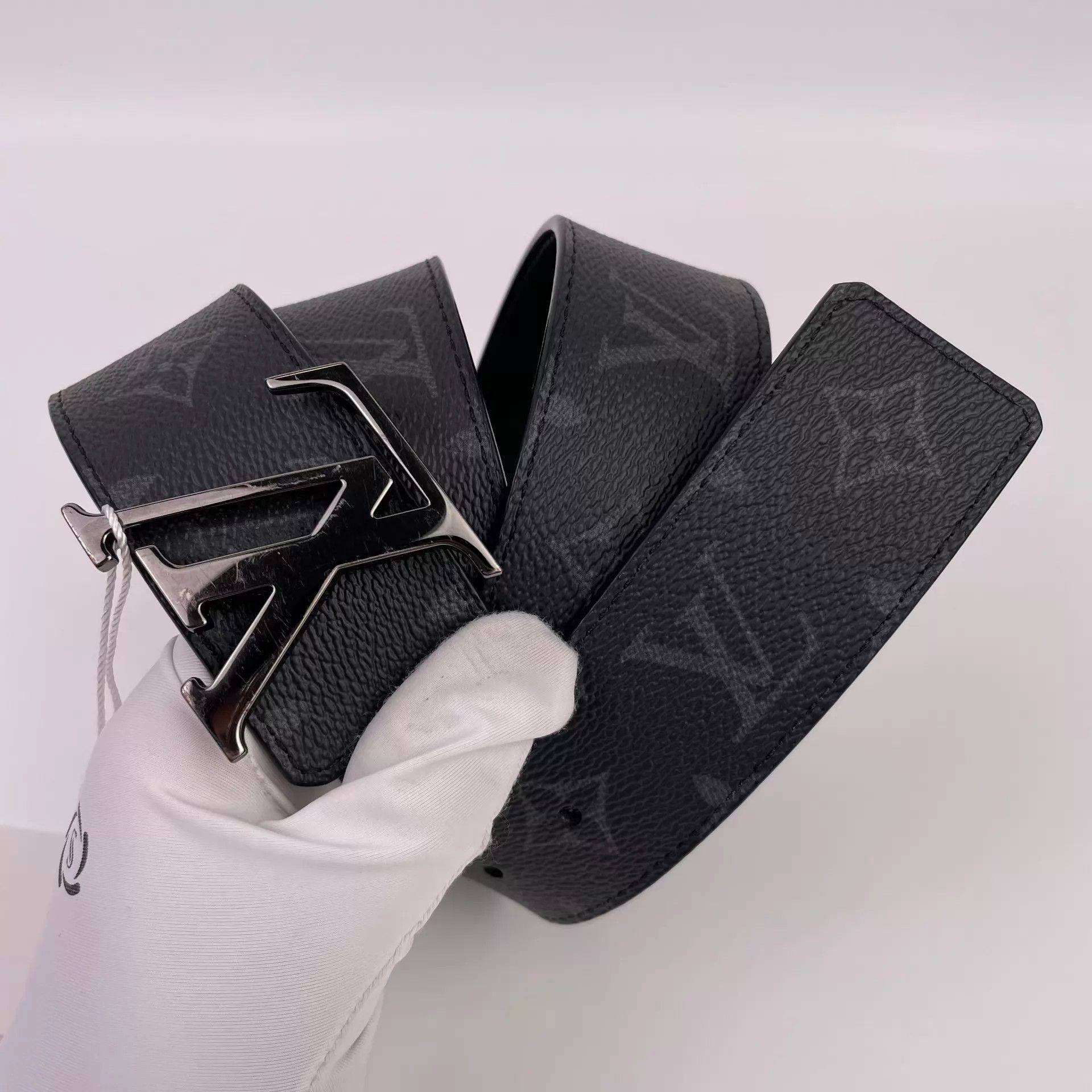 Louis Vuitton LV Monogram Belt Black 90/36 Size ONE SIZE - 1 Thumbnail
