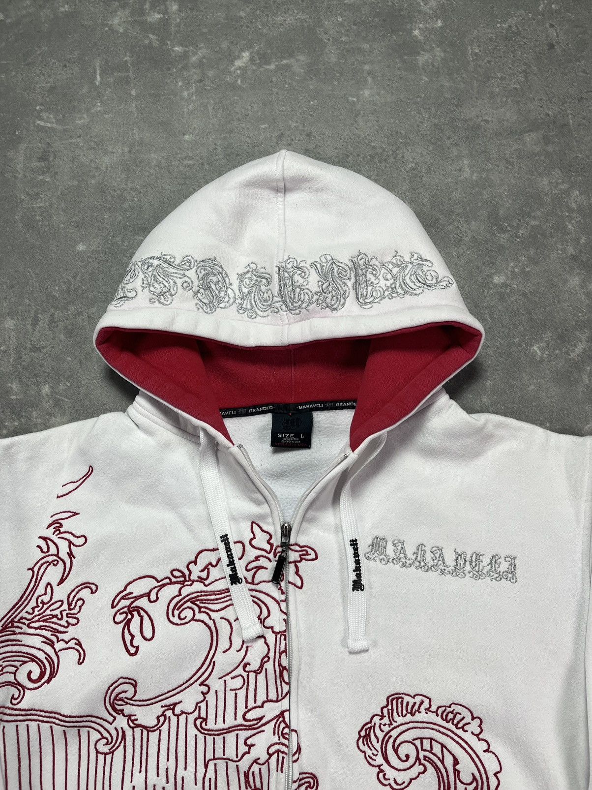 Makaveli Makaveli Wave Embroidered Heavy Zip Hoodie L Japanese Style Size US L / EU 52-54 / 3 - 8 Thumbnail