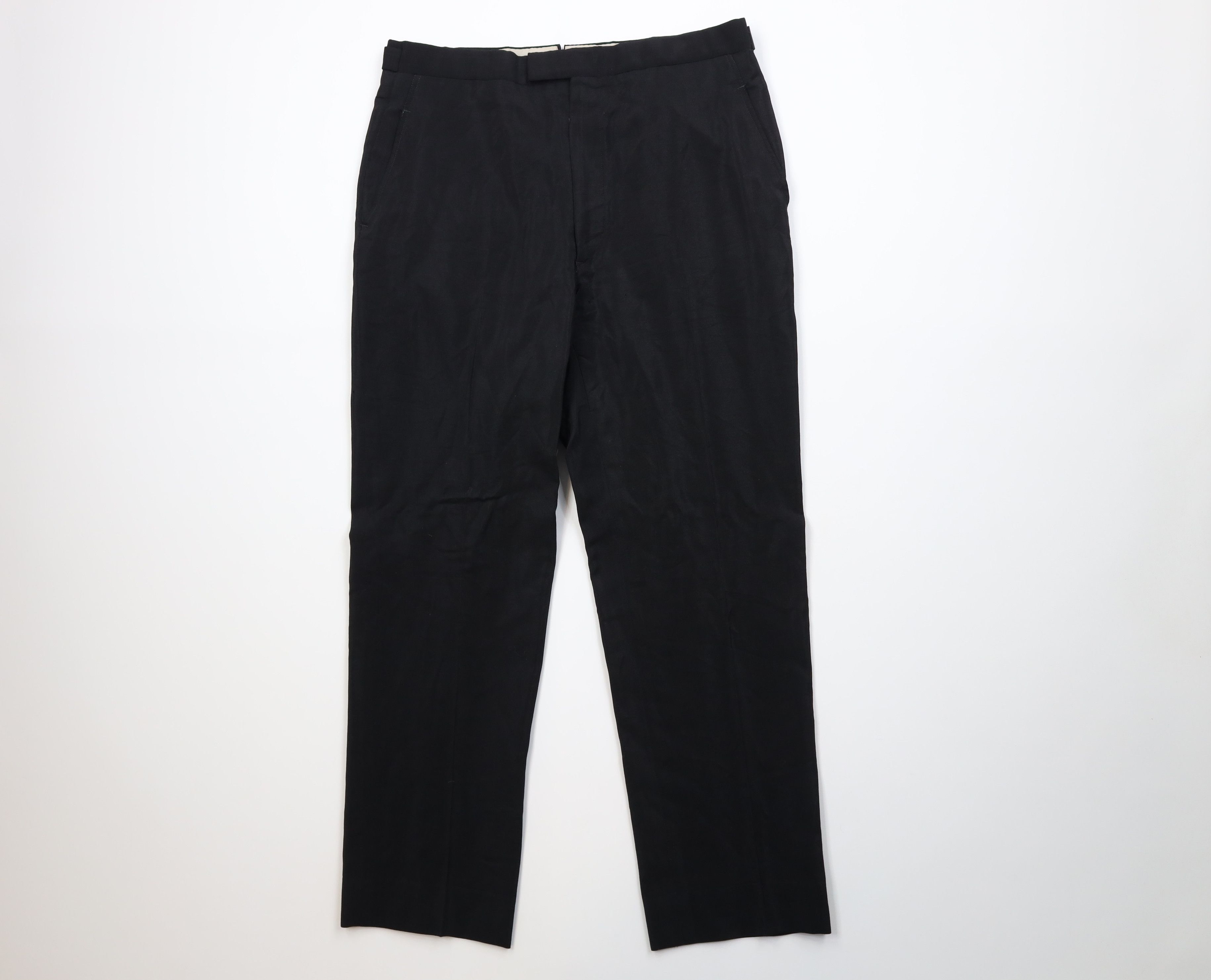 Vintage Vintage 50s Rockabilly Gabardine Knit Chino Pants Black USA Size US 34 / EU 50 - 1 Thumbnail