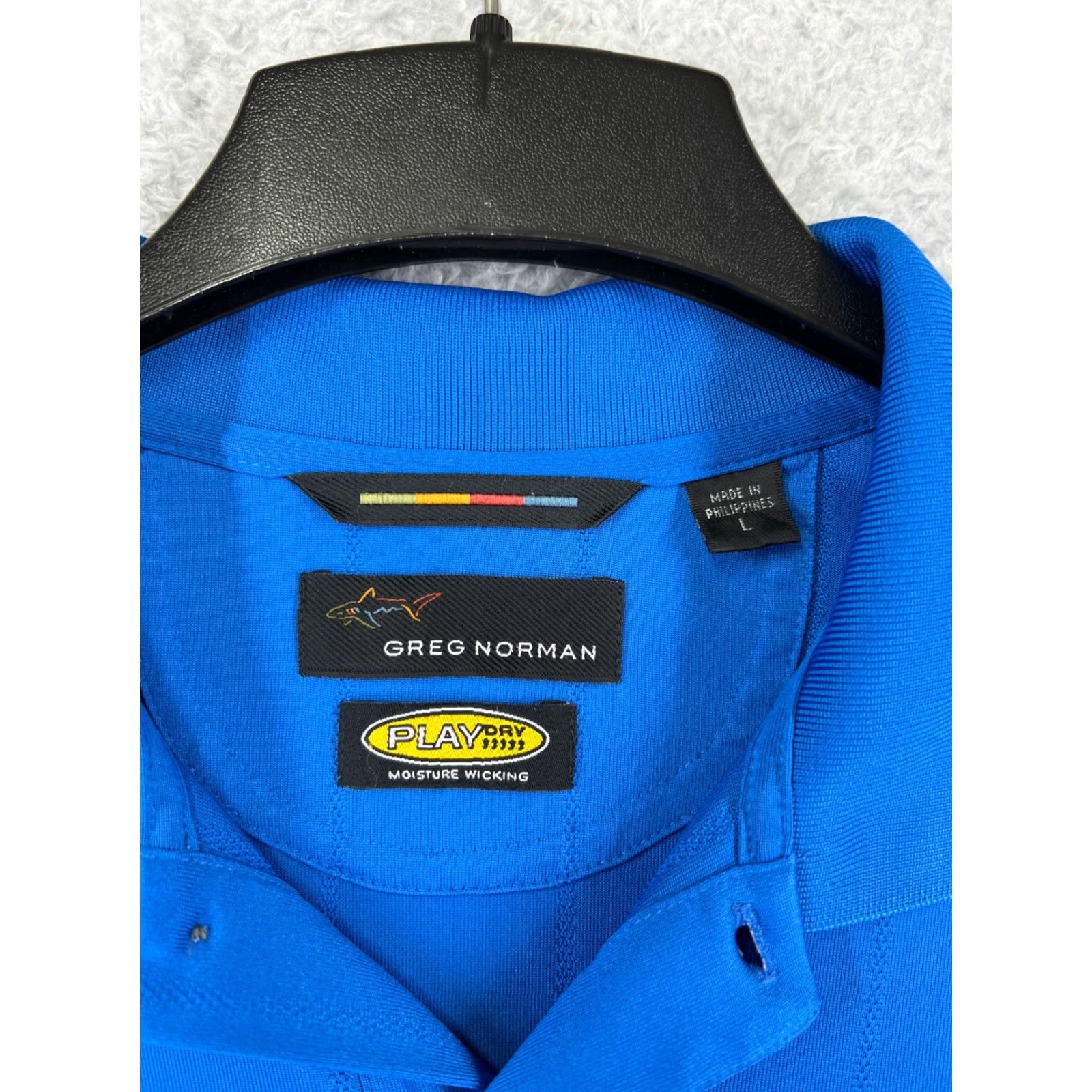 Vintage Greg Norman Polo Shirt Mens Large Blue Golf Play Dry Polyester Shark Size US L / EU 52-54 / 3 - 3 Thumbnail