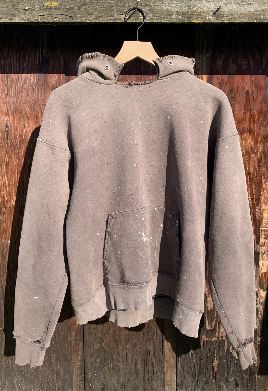 Vintage Vintage Thrashed Sun Faded Blank Hoodie 90s Paint Boxy M Size US M / EU 48-50 / 2 - 6 Thumbnail