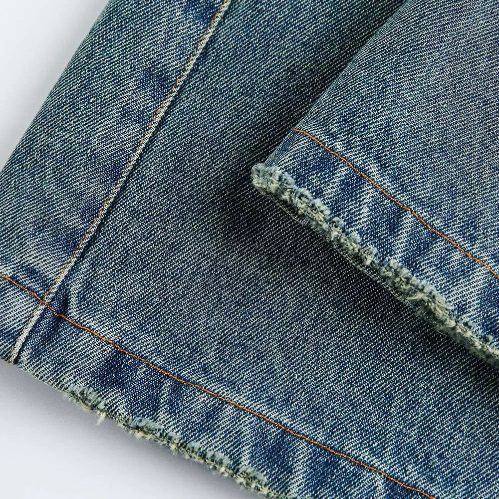 Jean Men's straight casual distressed loose washed denim shorts Size US 32 / EU 48 - 5 Thumbnail