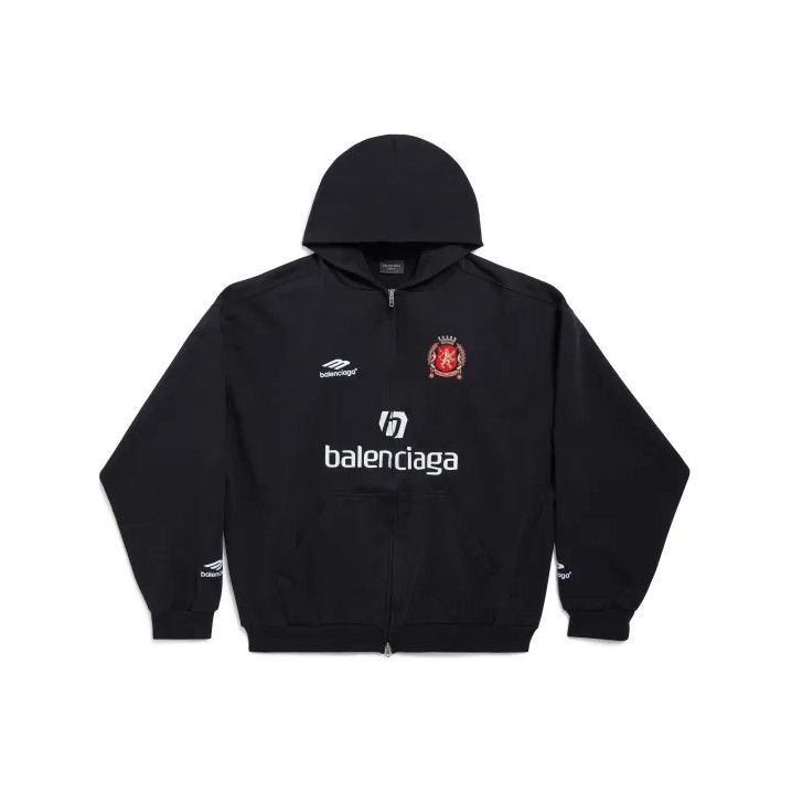 Balenciaga Balenciaga Black Logo Print Hooded Sweatshirt Size US M / EU 48-50 / 2 - 1 Thumbnail