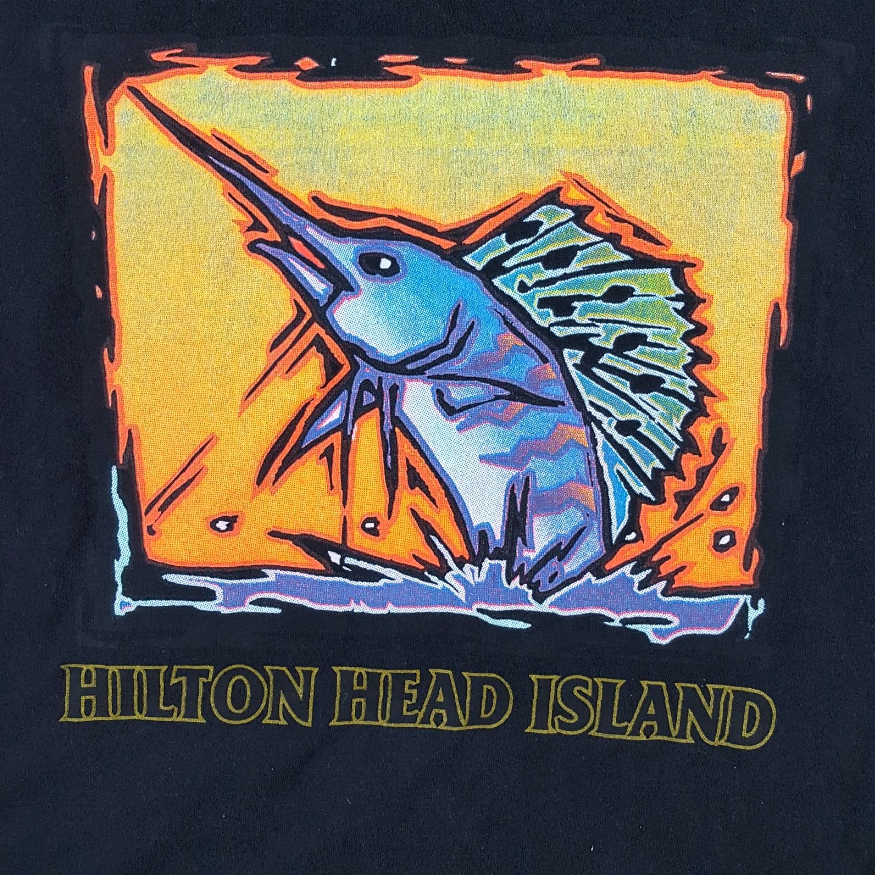 Tultex Vintage Swordfish Hilton Head Island Beach Art Men's Size XL Fish Summer T Shirt Size US XL / EU 56 / 4 - 2 Thumbnail
