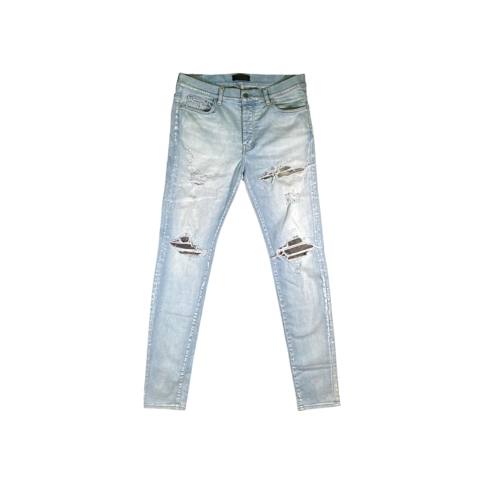 Amiri Amiri MX1 Camo Patch Light Wash Jeans Size US 36 / EU 52 - 1 Thumbnail