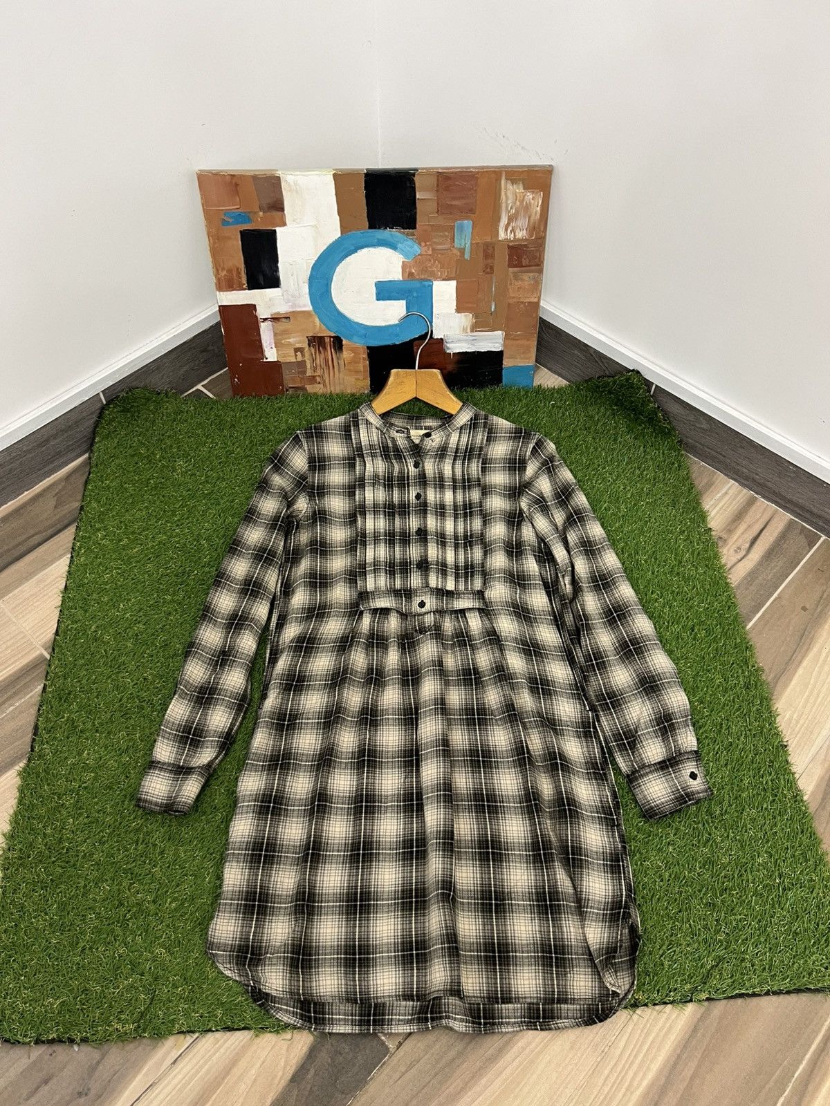 green emerald velvet dress Swea Pea and Lilli Infant Green and Navy Plaid Holiday Dress C537