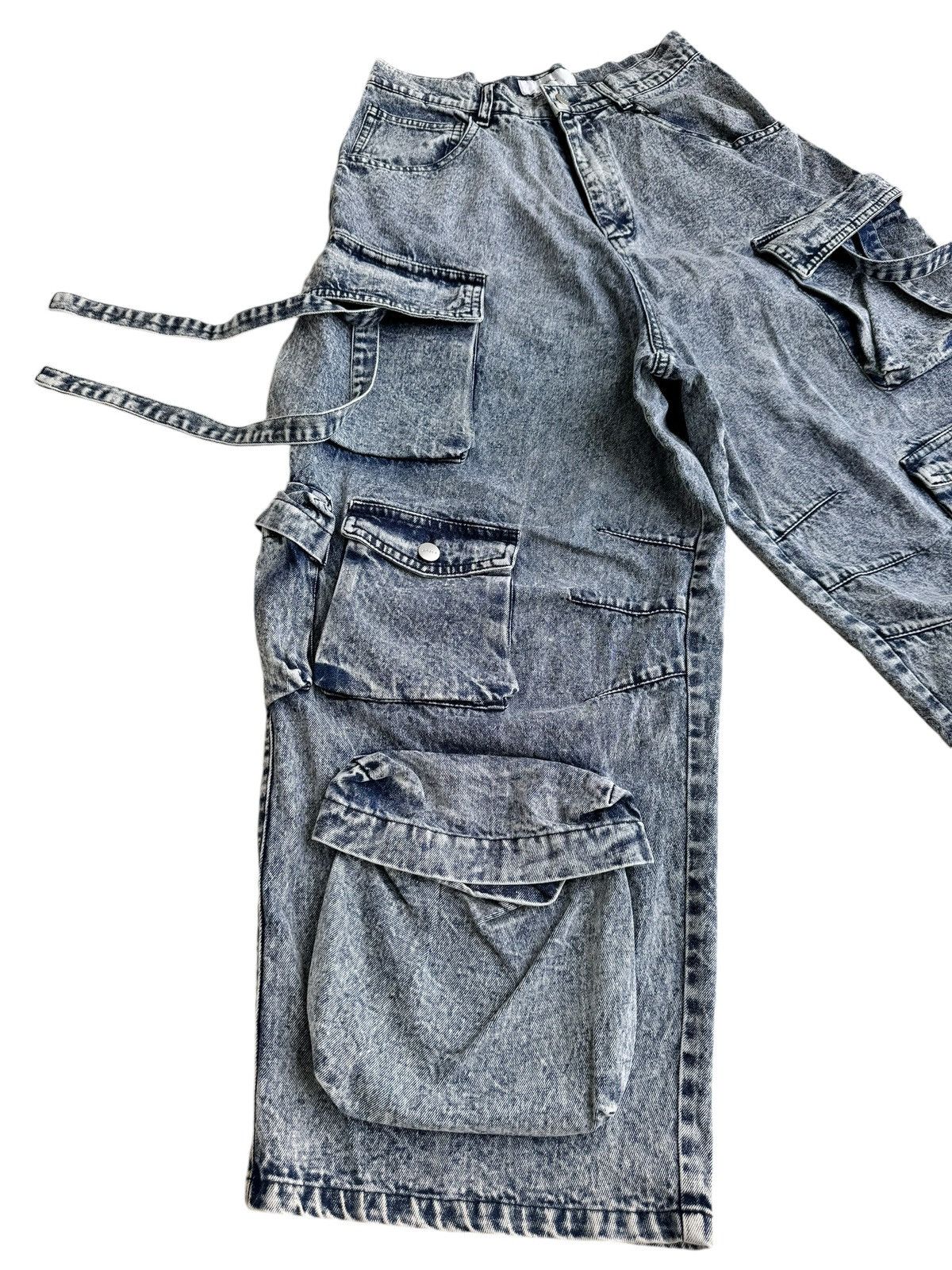 JNCO × Japanese Brand Streetwear Adrer Asid Wash baggy Multiple Pocket Jeans Size US 29 - 6 Thumbnail