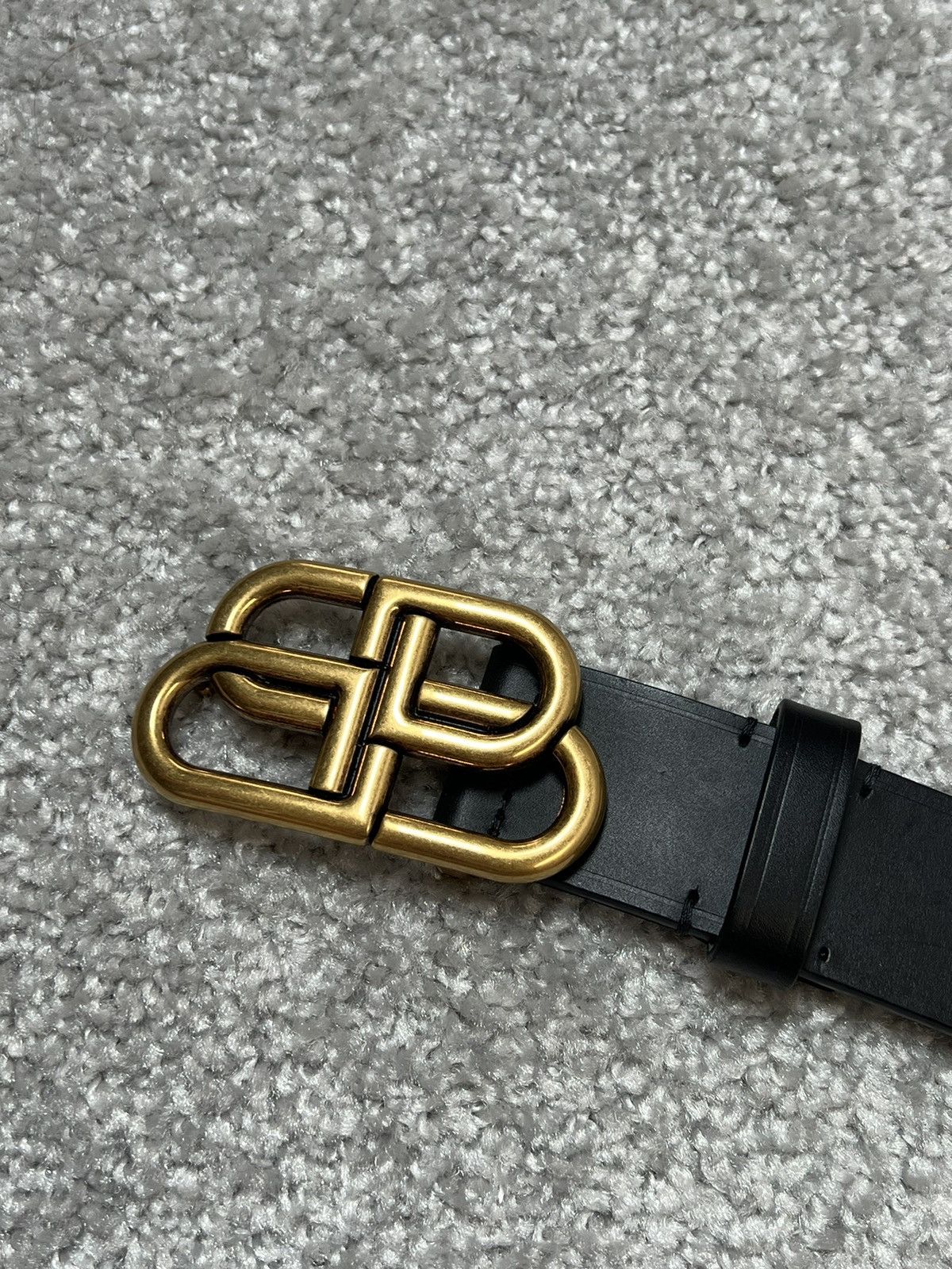 Balenciaga Balenciaga BB Gold Buckle Leather Belt Size ONE SIZE - 5 Thumbnail