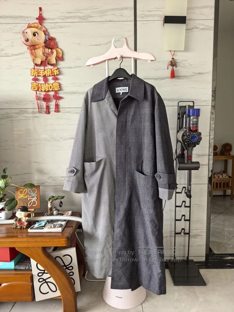 Loewe Loewe Houndstooth Asymmetrical Color Block Windbreaker Hoo Size US M / EU 48-50 / 2 - 1 Thumbnail