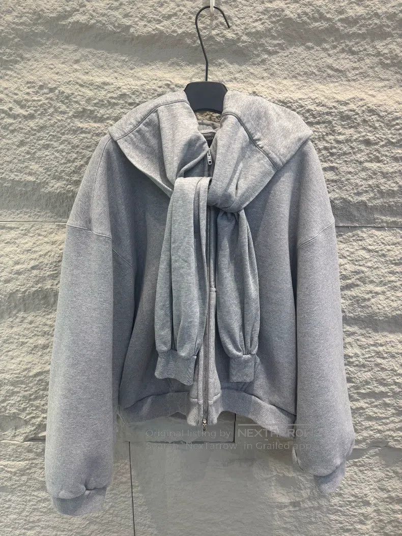 Balenciaga Balenciaga Solid Color Hooded Zip-Up Long Sleeve Sweatshir Size US M / EU 48-50 / 2 - 1 Thumbnail