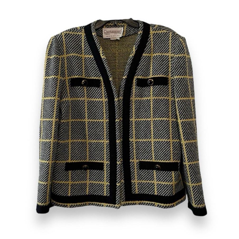 Vintage 80s Vintage Castleberry London New York tweed blazer coat Size XXL / US 16-18 / IT 52-54 - 2 Thumbnail