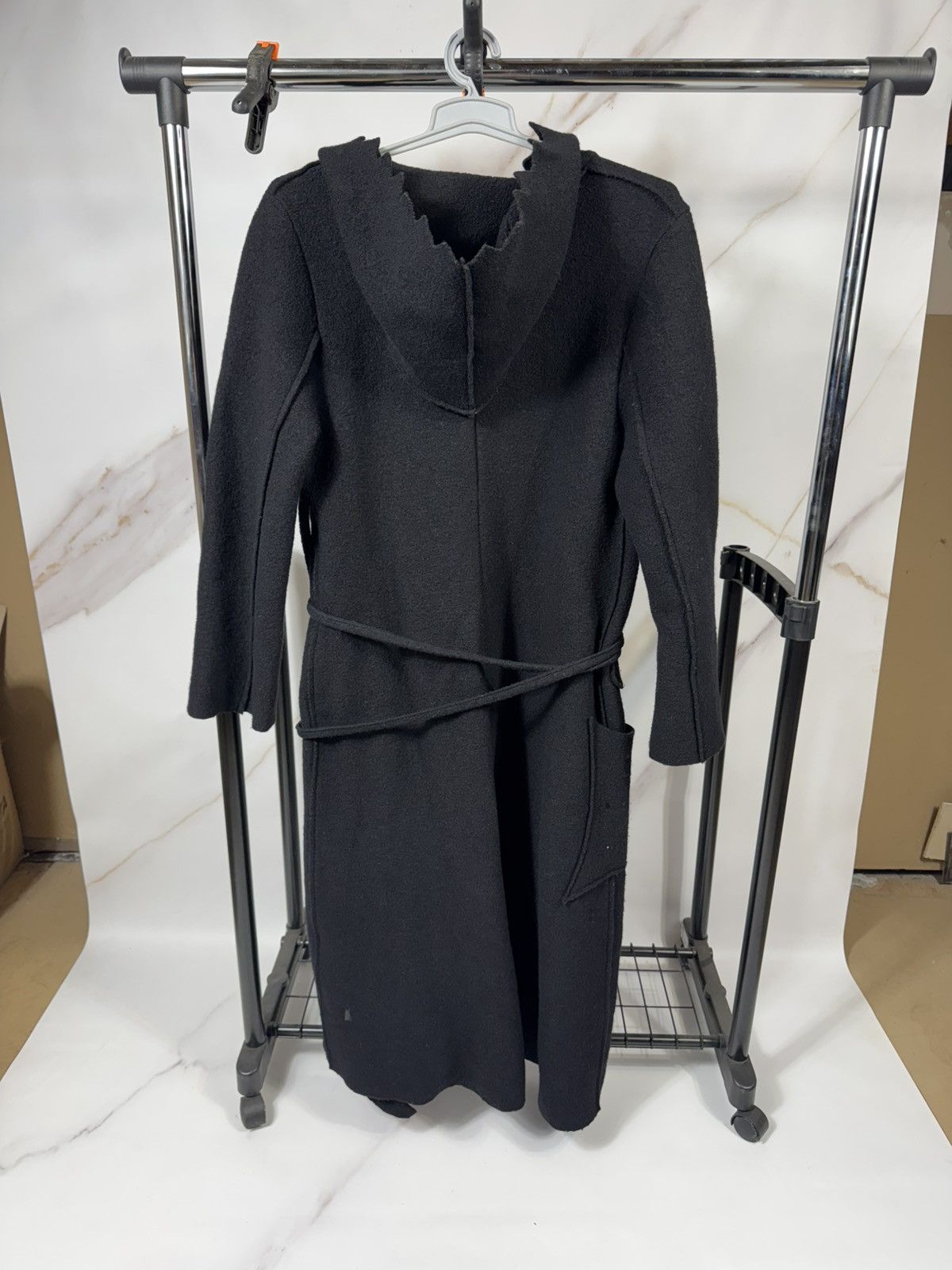 Cop Copine Cop.Copine Belted Hooded Cardigan Coat Wool Zigzag Trim Size M / US 6-8 / IT 42-44 - 5 Thumbnail