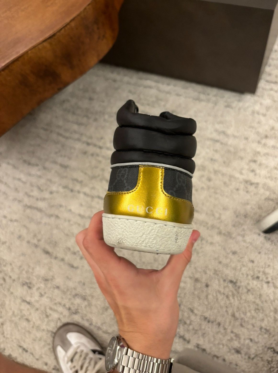 Gucci LEATHER GUCCI ACE GG SNEAKER Size US 7 / IT 37 - 5 Thumbnail
