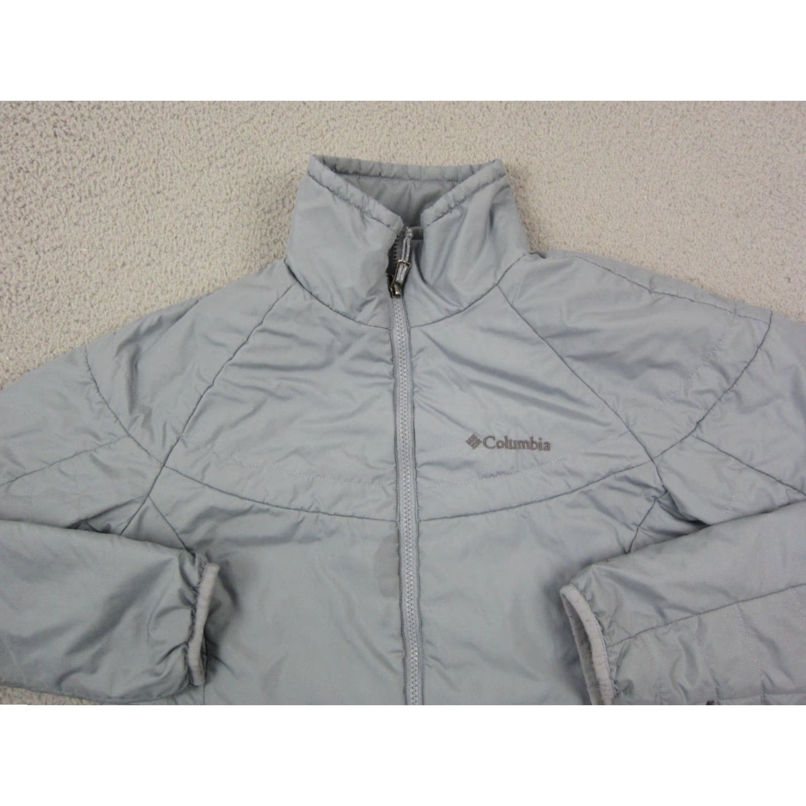 Vintage Columbia Womens Jacket Medium Gray Hooded Omni Heat Full Zip Size M / US 6-8 / IT 42-44 - 2 Thumbnail