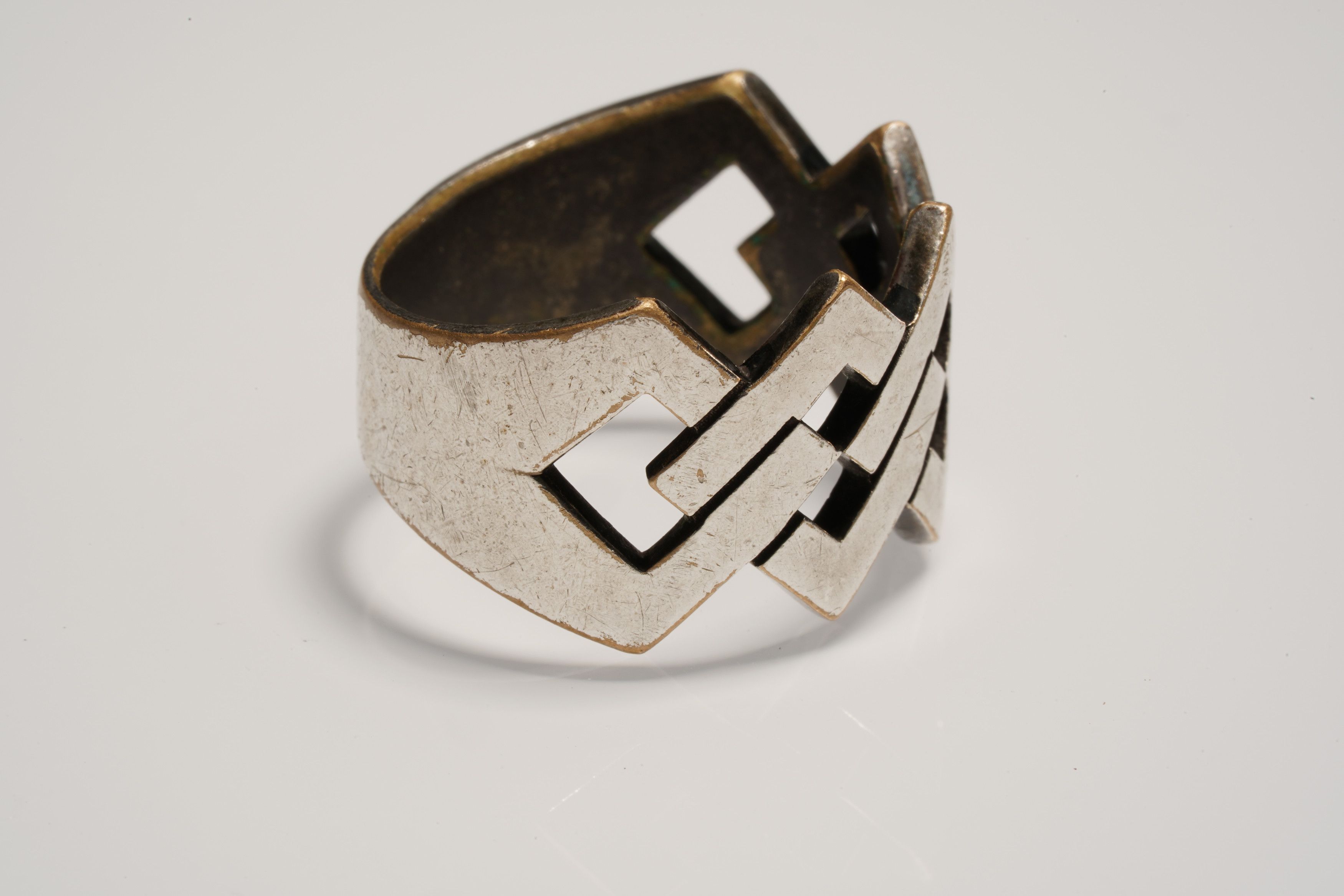 Yves Saint Laurent Silver Woven Chain Ring Size ONE SIZE - 5 Thumbnail