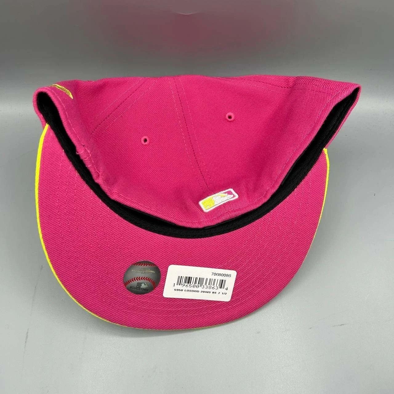 New Era Los Angeles LA Dodgers Hat Men 7 1/2 Pink MLB Fitted Cap New Size ONE SIZE - 5 Thumbnail