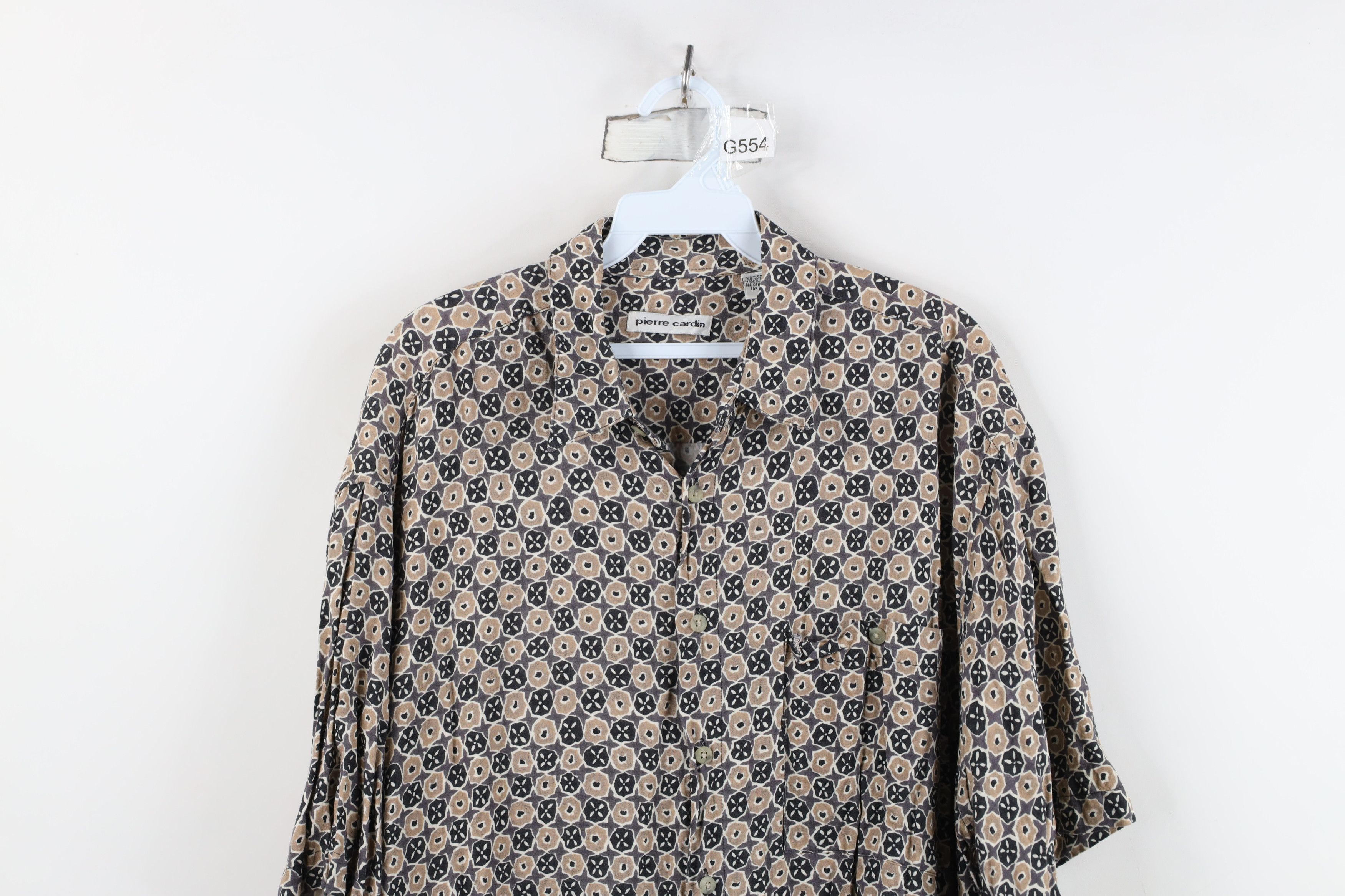 Pierre Cardin Vintage 90s Pierre Cardin Flower Rayon Collared Button Shirt Size US L / EU 52-54 / 3 - 2 Thumbnail