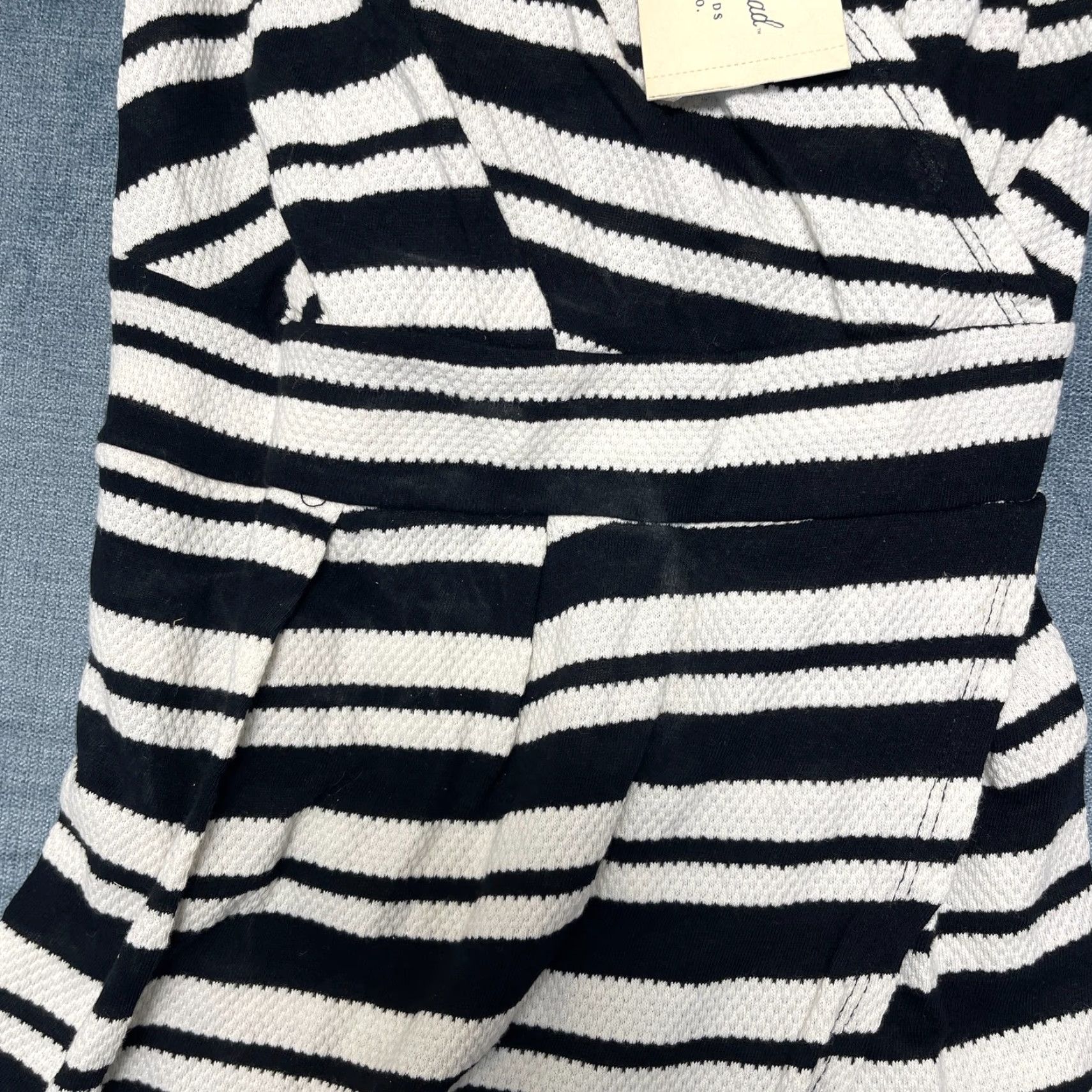 Vintage Universal Threads Dress Womens Small White Black Striped Cotton Sleeveless Wrap Square Neck Strappy Sleeve Casual Party/Cocktail Size S / US 4 / IT 40 - 5 Thumbnail