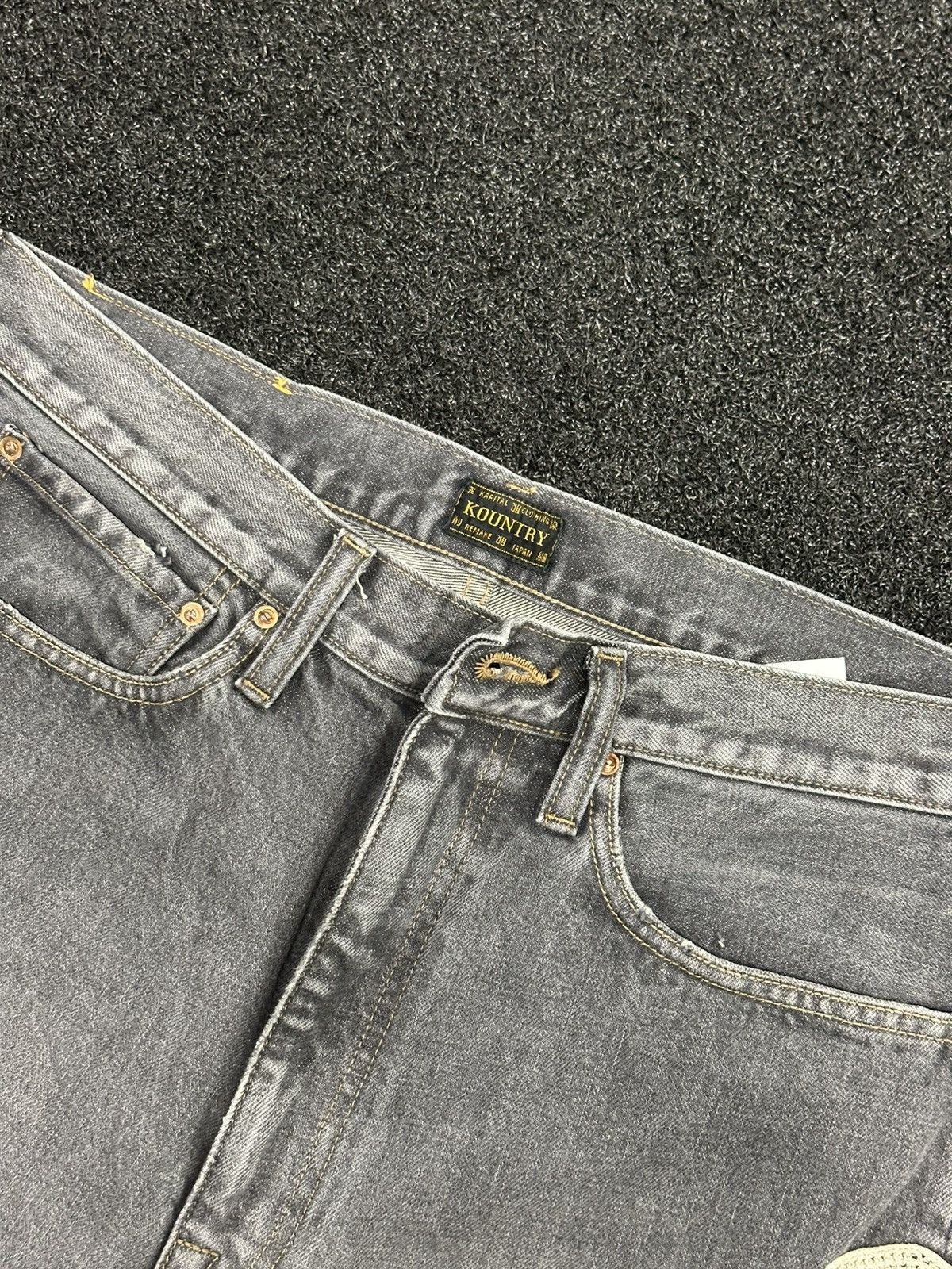 Kapital Kapital Black Denim Short Pants (Bone Embroidery) Size US 34 / EU 50 - 5 Thumbnail
