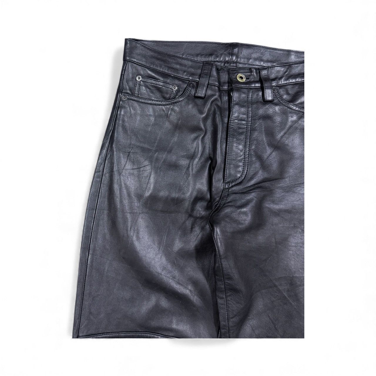 Kadoya Vtg🔥Les Vis A Bois Black Leather Bikers Pants Size US 32 / EU 48 - 9 Thumbnail