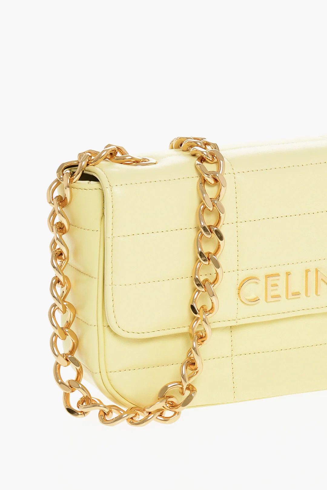 Celine og1mm0326 Size: OS / Quilted Leather Shoulder Bag in Yellow Size ONE SIZE - 3 Thumbnail