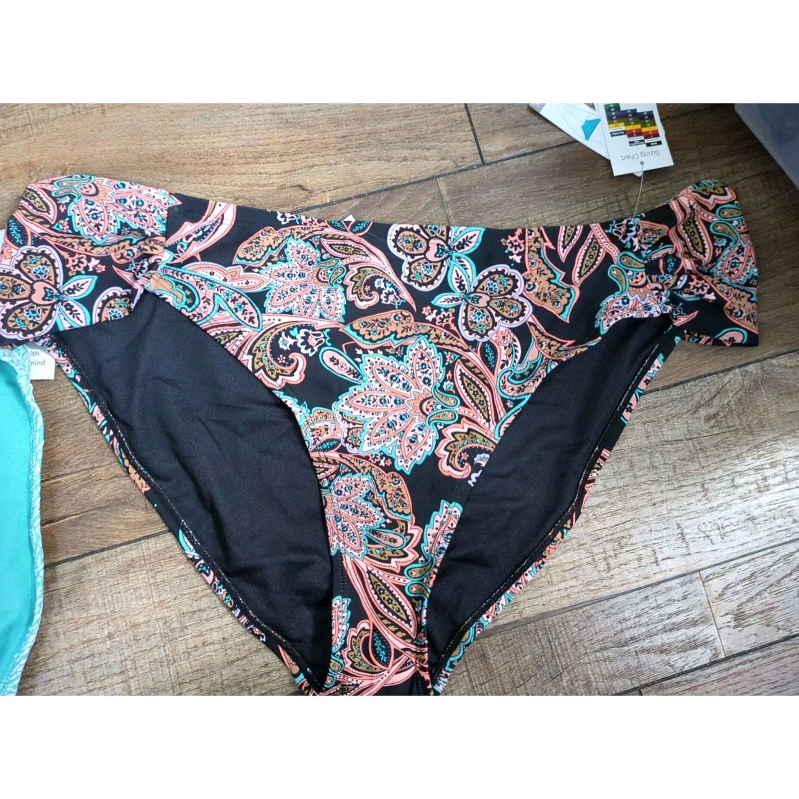 Vintage VINTAGE TIME AND TRU Bikini Bottoms Women 1X Turquoise Cove NWT Plus Size Swimwear Bikini Bottoms Size 40" / US 18 - 3 Thumbnail