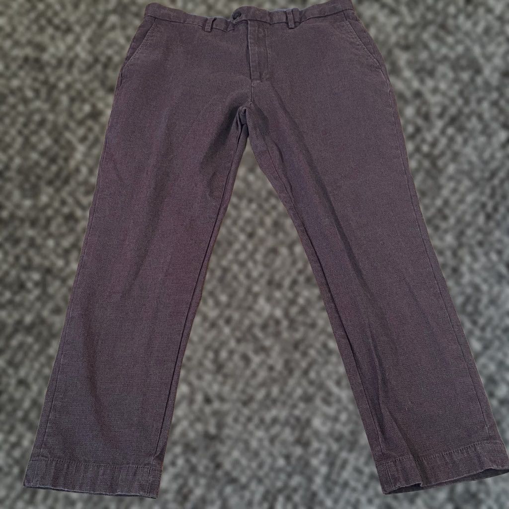 Banana Republic Banana Republic Slim-Tapered Fit Pants Mens 34x27 Burgundy Textured Chinos Size US 34 / EU 50 - 1 Thumbnail