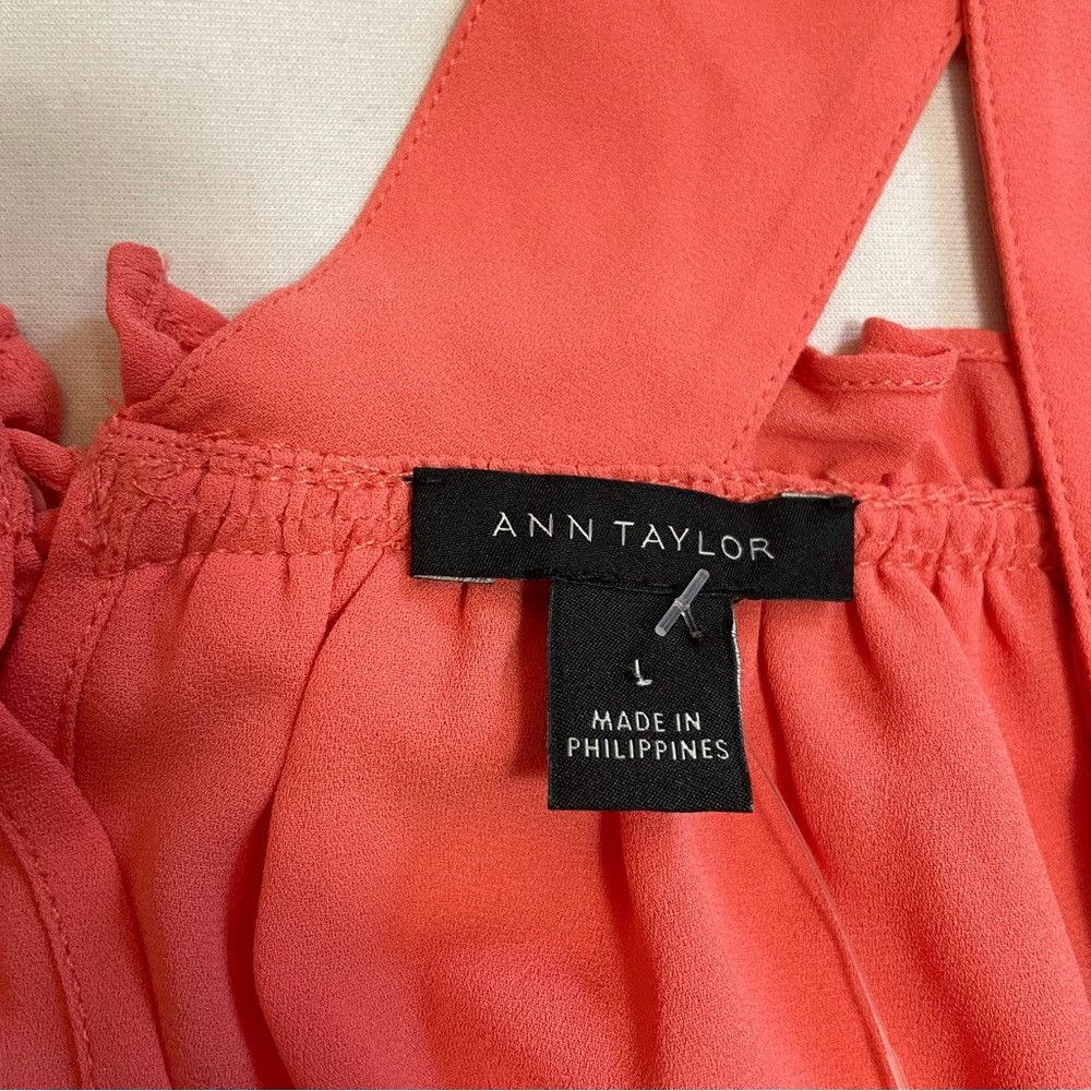 Ann Taylor New Ann Taylor Orange Ruffle Trim Tank Top Blouse Size L Size L / US 10 / IT 46 - 9 Thumbnail