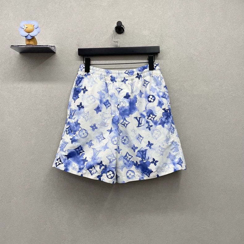 Louis Vuitton Blue Patterned Shorts from LV Ink Series - dmc Size US 26 / EU 42 - 1 Thumbnail