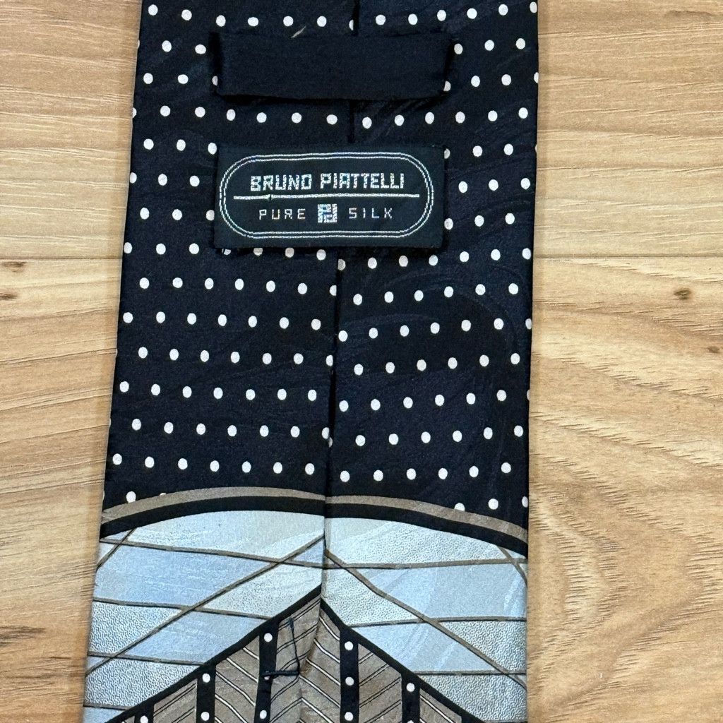 47 Brand Bruno Piattelli Men’s 100% Silk Tie 4” Wide Korea Size 26 - 2 Thumbnail