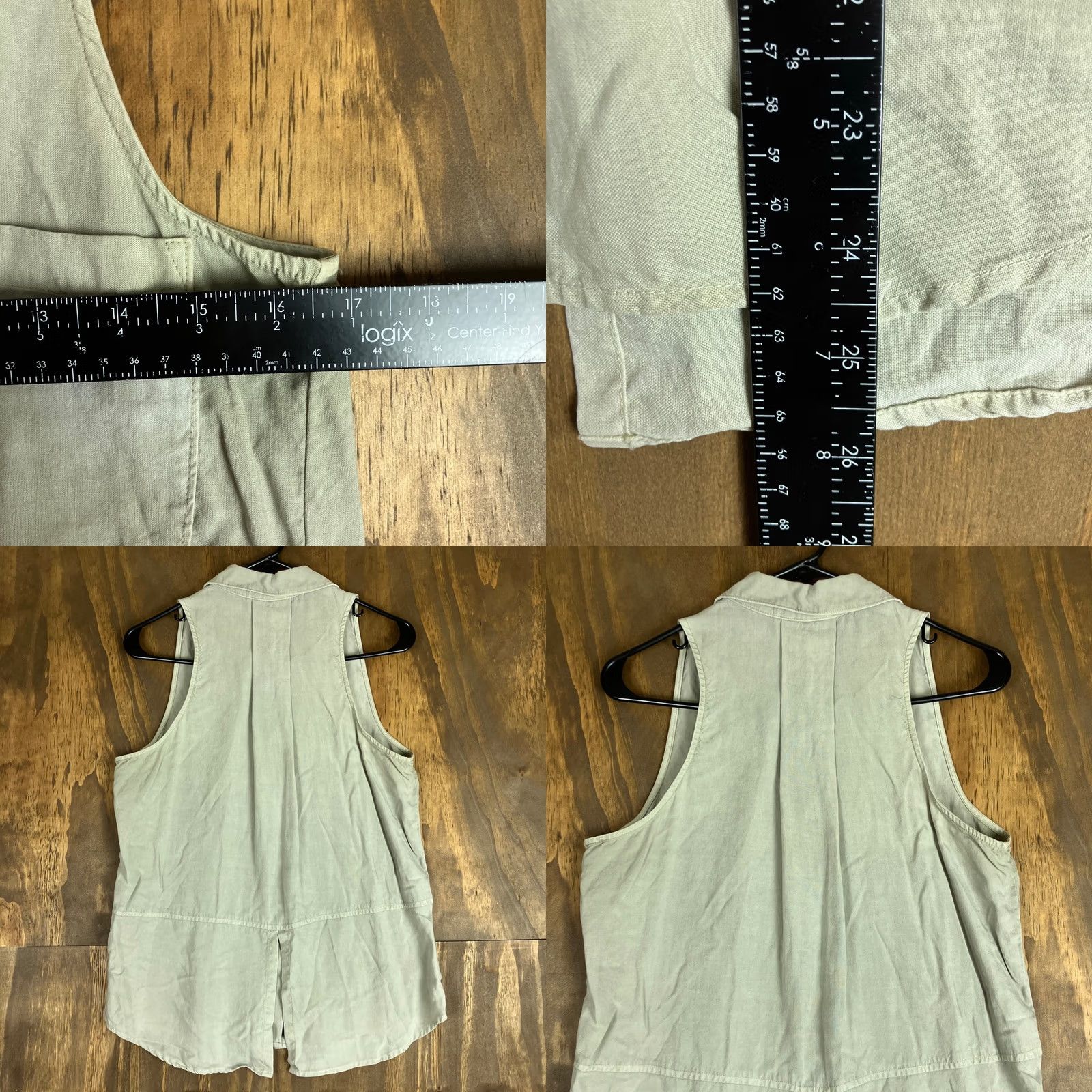 Anthropologie Cloth & Stone Womens Shirt Green Sleeveless Button-Down VNeck XS Size XS / US 0-2 / IT 36-38 - 8 Thumbnail