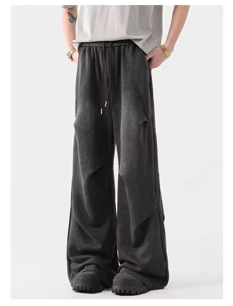 Japanese Brand Pleated Straight Washed Long Wide Leg Sweatpants Size US 33 - 8 Thumbnail