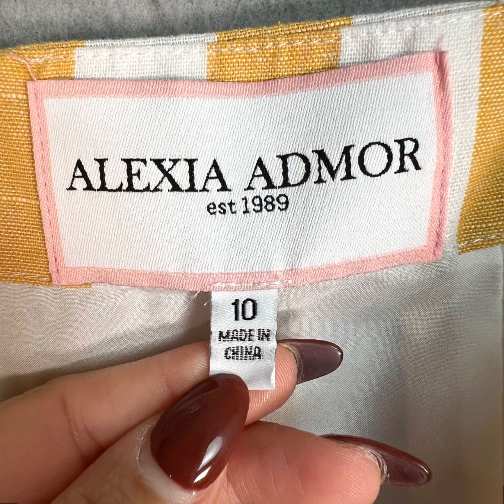 Vintage Alexia Admor Skirt Womens Size 10 Yellow Striped Knee Length Pencil Casual Vintage No Size 32" / US 10 / IT 46 - 3 Thumbnail