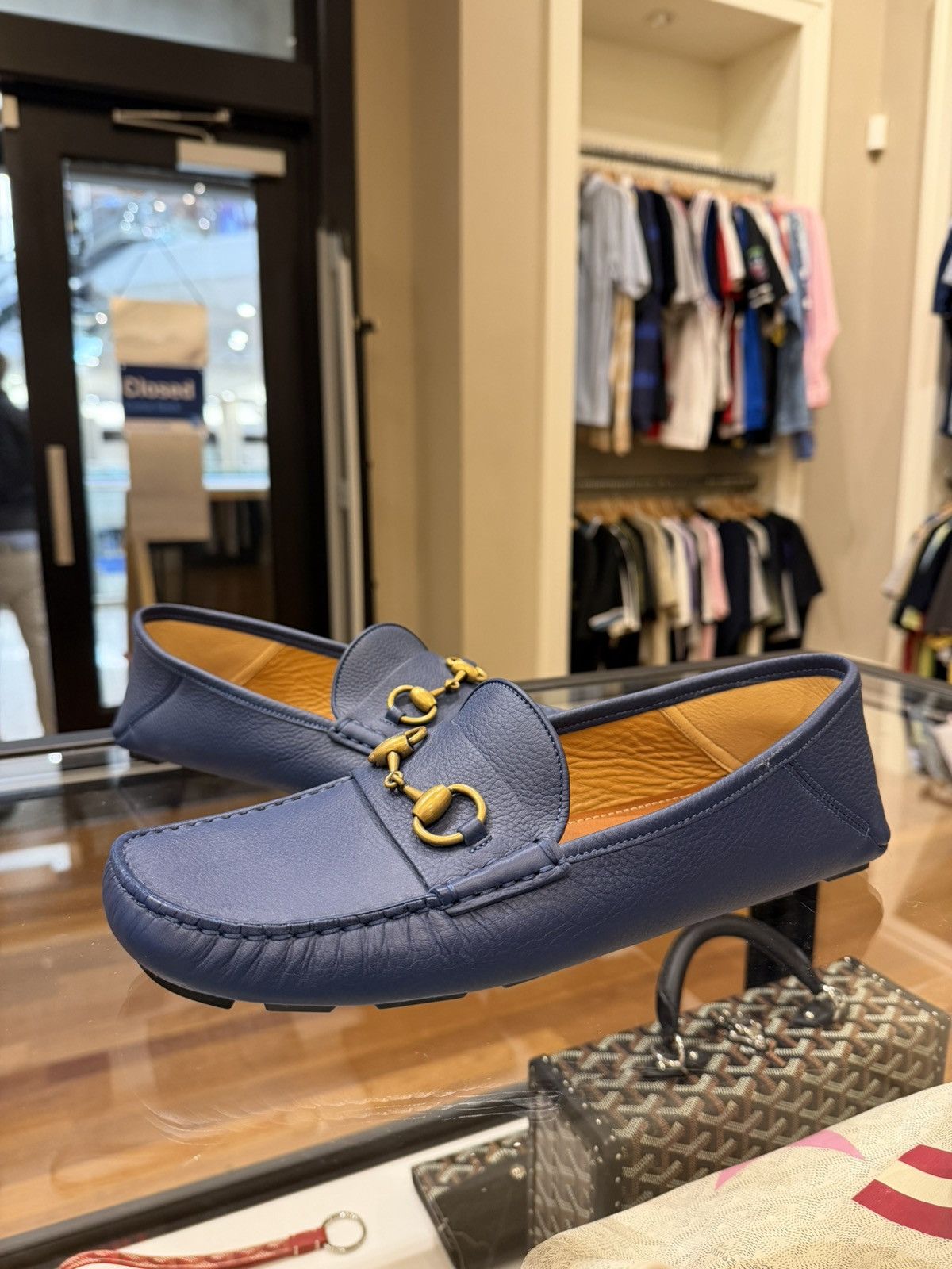 Gucci Gucci Horsebit Blue Leather Moccasin Loafer Size US 8 / EU 41 - 1 Thumbnail