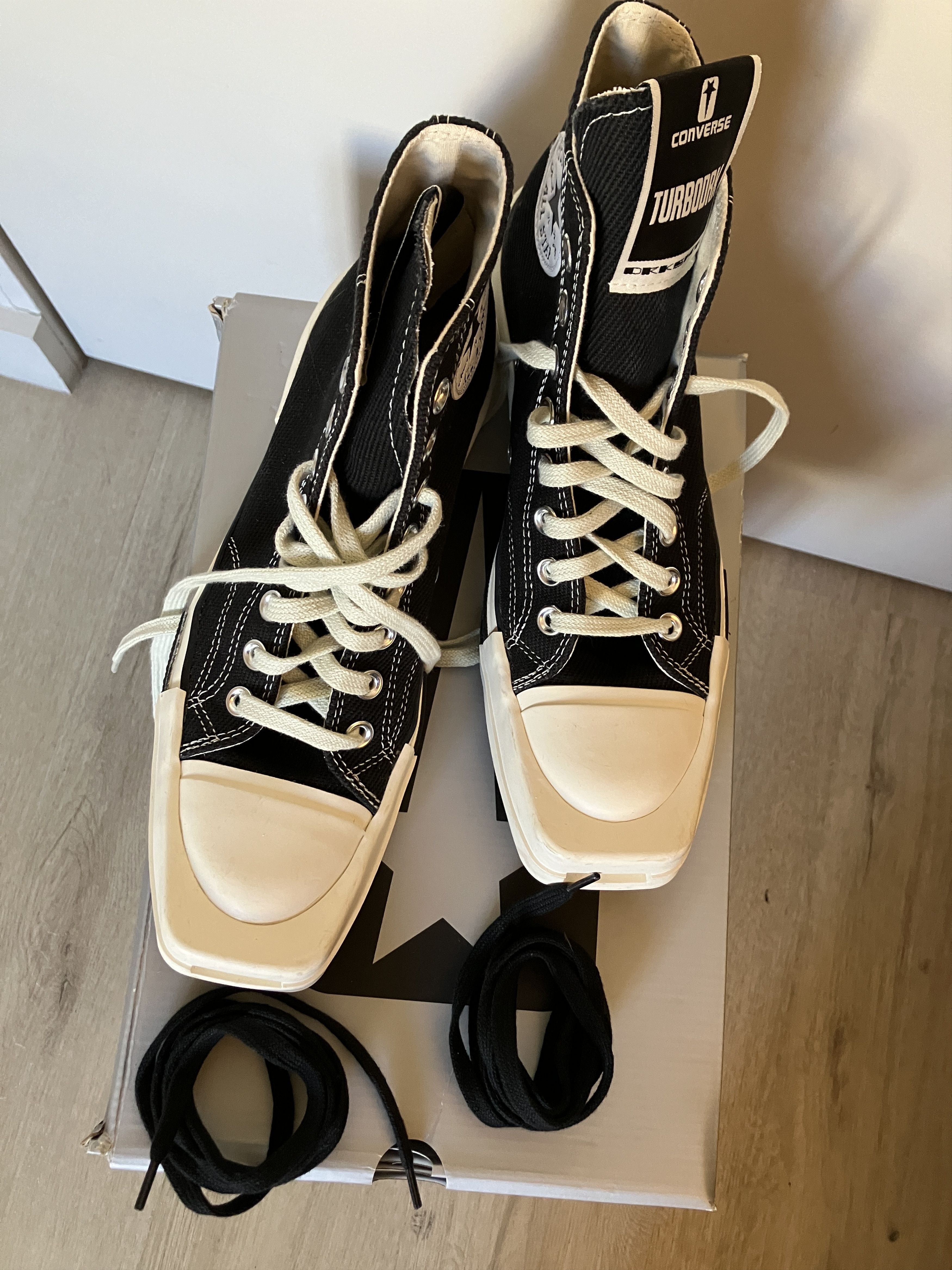 Rick Owens Drkshdw Converse TURBODRK Chuck 70 High Black Size US 7 / EU 40 - 6 Thumbnail