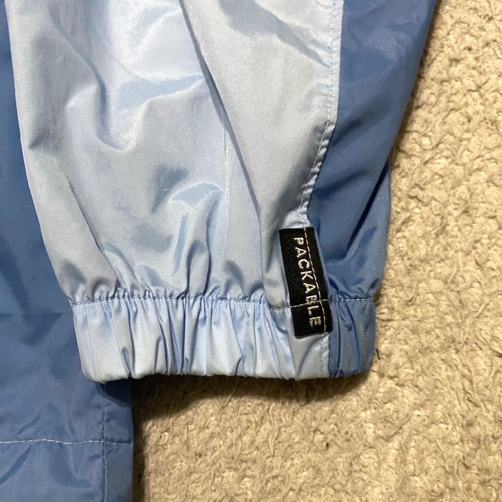 Vintage Columbia Windbreaker Jacket Womens Large Blue Full Zip Hooded Packable Lightweight Softshell Size L / US 10 / IT 46 - 7 Thumbnail
