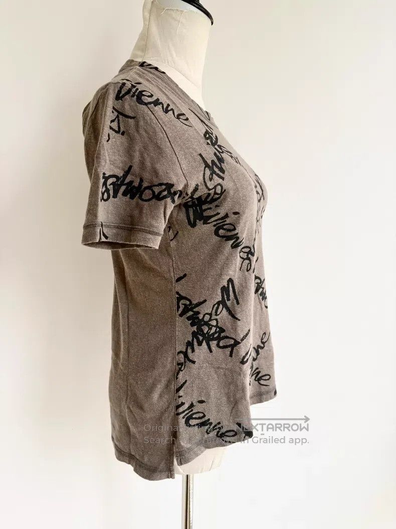 Vivienne Westwood Vivienne Westwood Beige Full Print Letter Short Sleeve Size L / US 10 / IT 46 - 6 Thumbnail