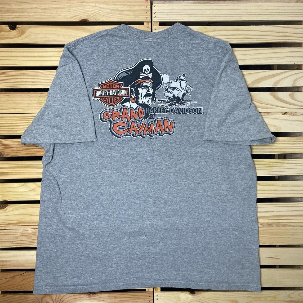 Harley Davidson Vintage Harley Davidson Pirate Gray Biker Tee Size 2XL Size US XXL / EU 58 / 5 - 1 Thumbnail