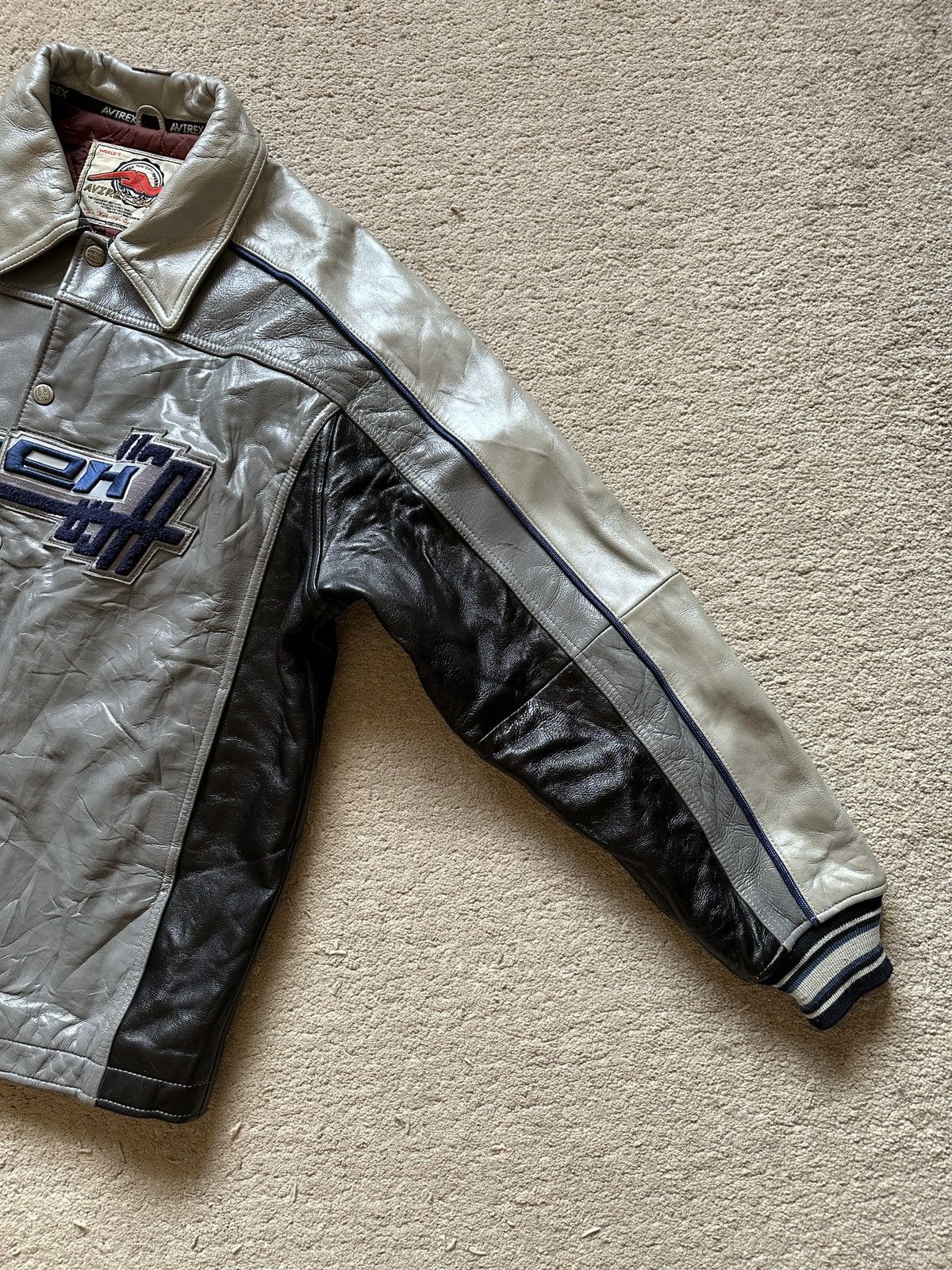 Avirex × Vintage 1990s Avirex Spirit of American Leather Varsity Jacket Size US XL / EU 56 / 4 - 6 Thumbnail