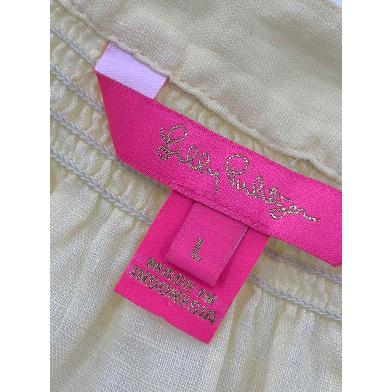Lilly Pulitzer Lilly Pulitzer Blouse Yellow Large Regular Pre-Owned Size L / US 10 / IT 46 - 3 Thumbnail