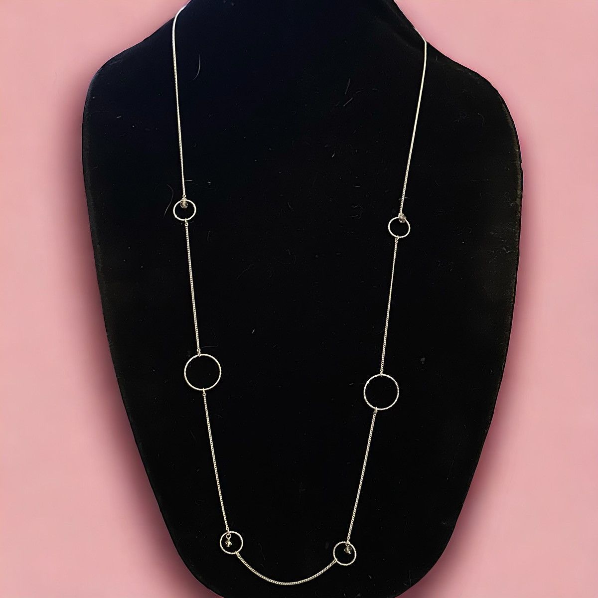 Other Silver tone stationed circle link necklace Size ONE SIZE - 1 Thumbnail