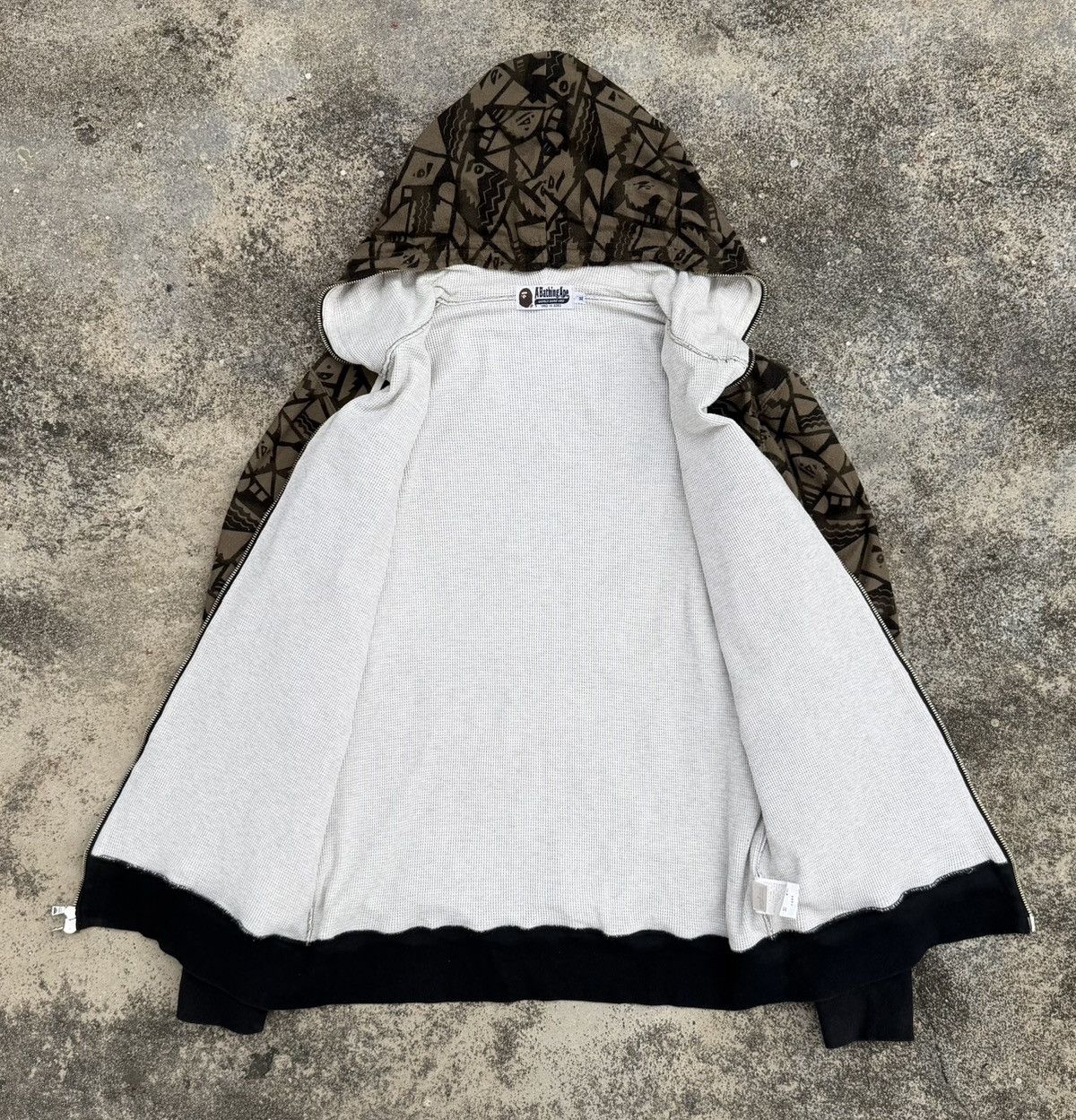 Bape A Bathing Ape BAPE All Over Print Zip Hoodie Brown Graphic Size US XL / EU 56 / 4 - 11 Thumbnail
