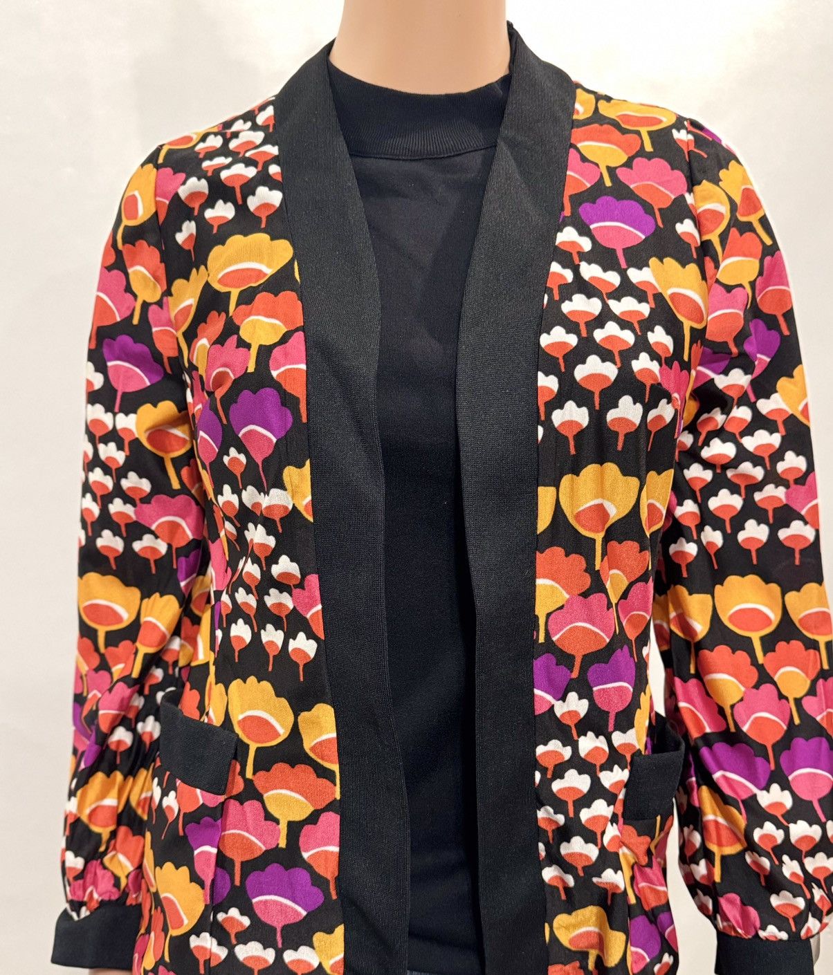 Vintage 1970’s Tulip Print Shirt Jacket Size M / US 6-8 / IT 42-44 - 2 Thumbnail