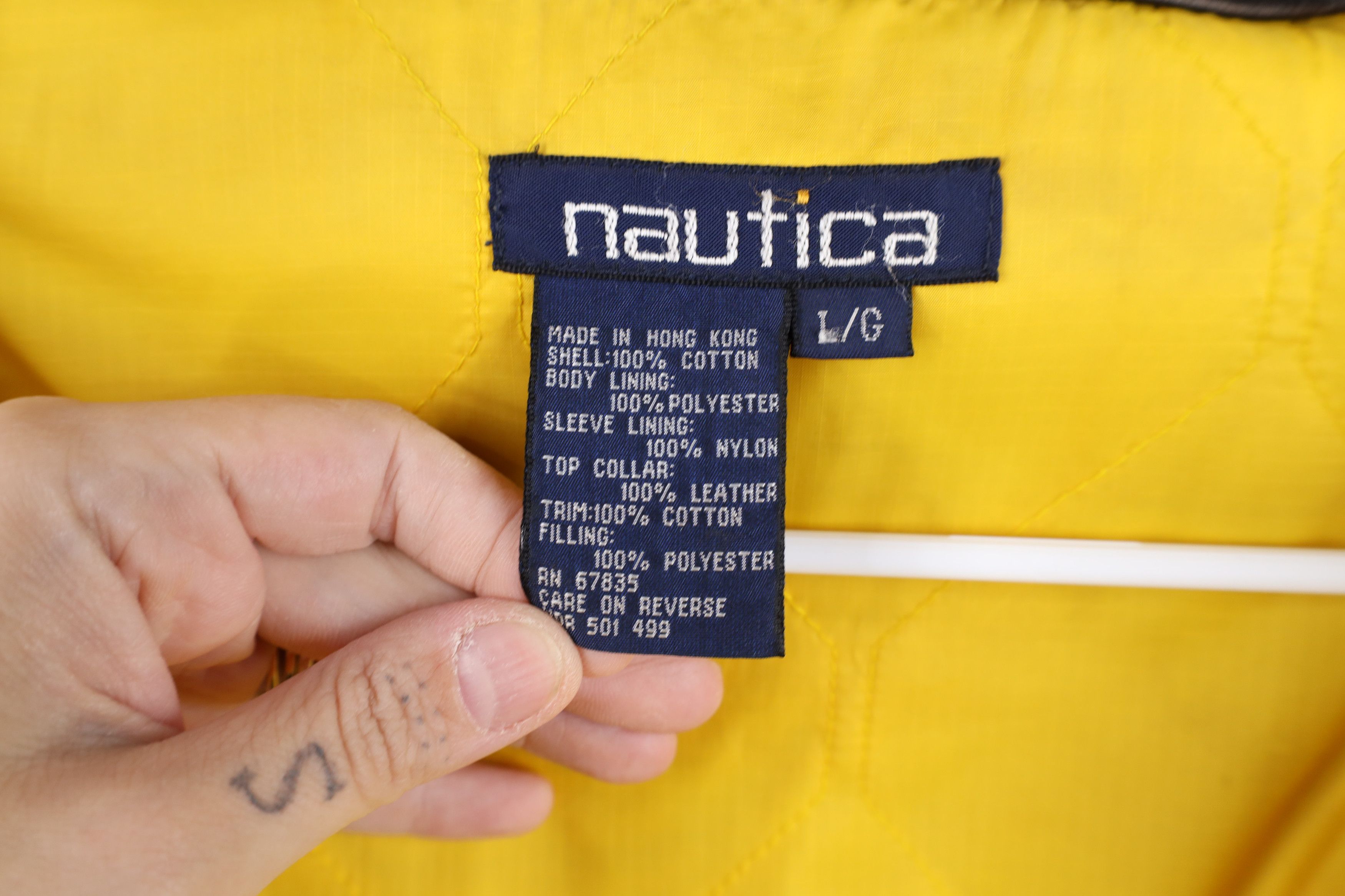 Nautica Vintage 90s Nautica Quilted Leather Collar Chore Barn Jacket Size US L / EU 52-54 / 3 - 11 Thumbnail