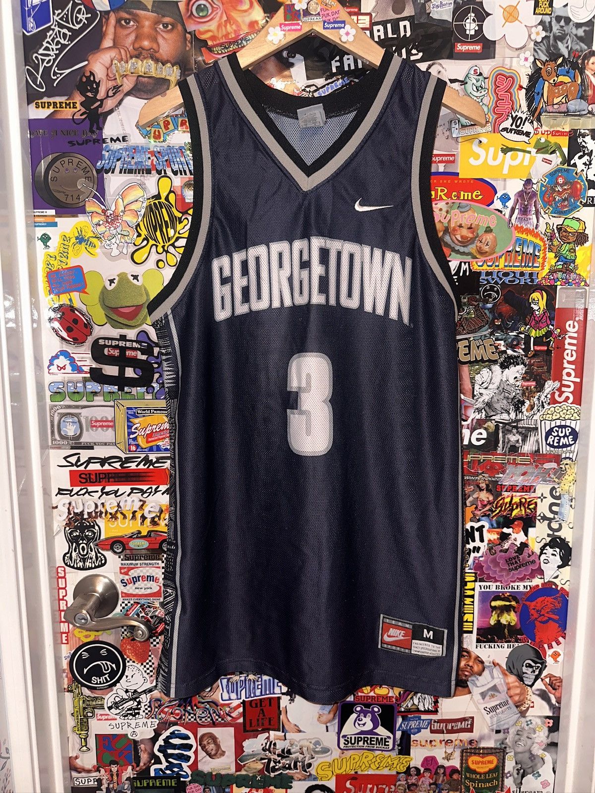 NCAA Vintage 1996 Nike Allen Iverson Georgetown Jersey Medium Size US M / EU 48-50 / 2 - 3 Thumbnail