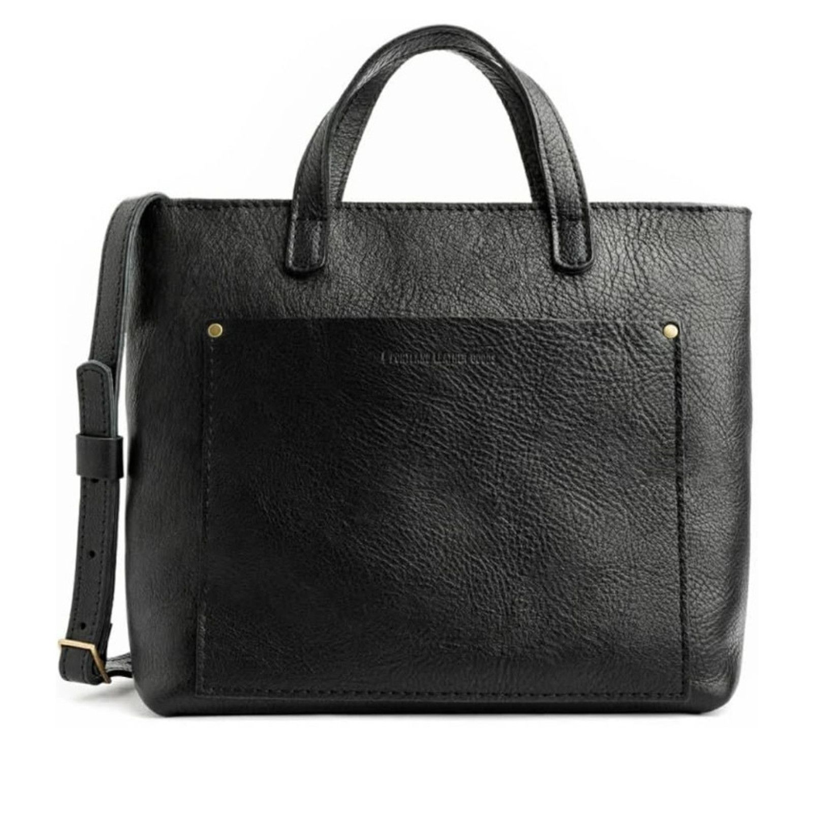 Portland Leather NEW Portland Leather Crossbody Tote Bag Pebble Black Zip MED Size ONE SIZE - 1 Thumbnail