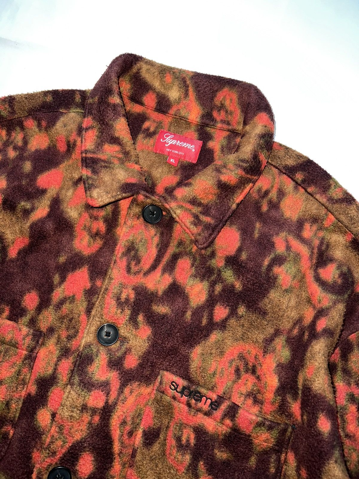 Supreme Supreme Paisley Floral Fleece Shirt Size US XL / EU 56 / 4 - 2 Thumbnail