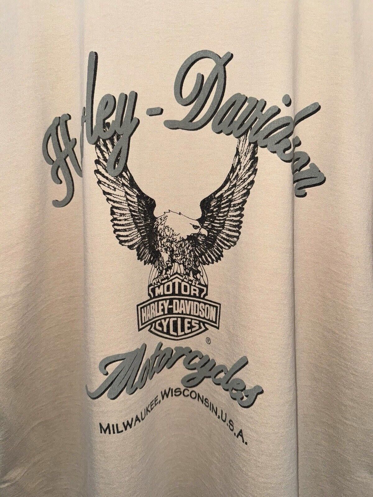 Harley Davidson Vintage Harley Davidson Tan Chrome Eagle Shirt Sz L RARE Size US L / EU 52-54 / 3 - 4 Thumbnail