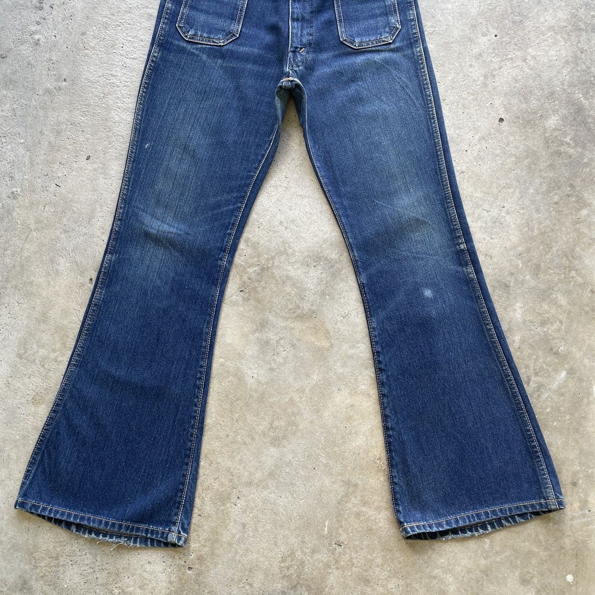 Japanese Brand Vintage 80s Big John Flare Talon Zip Jeans Denim Pants Faded Size US 29 - 4 Thumbnail